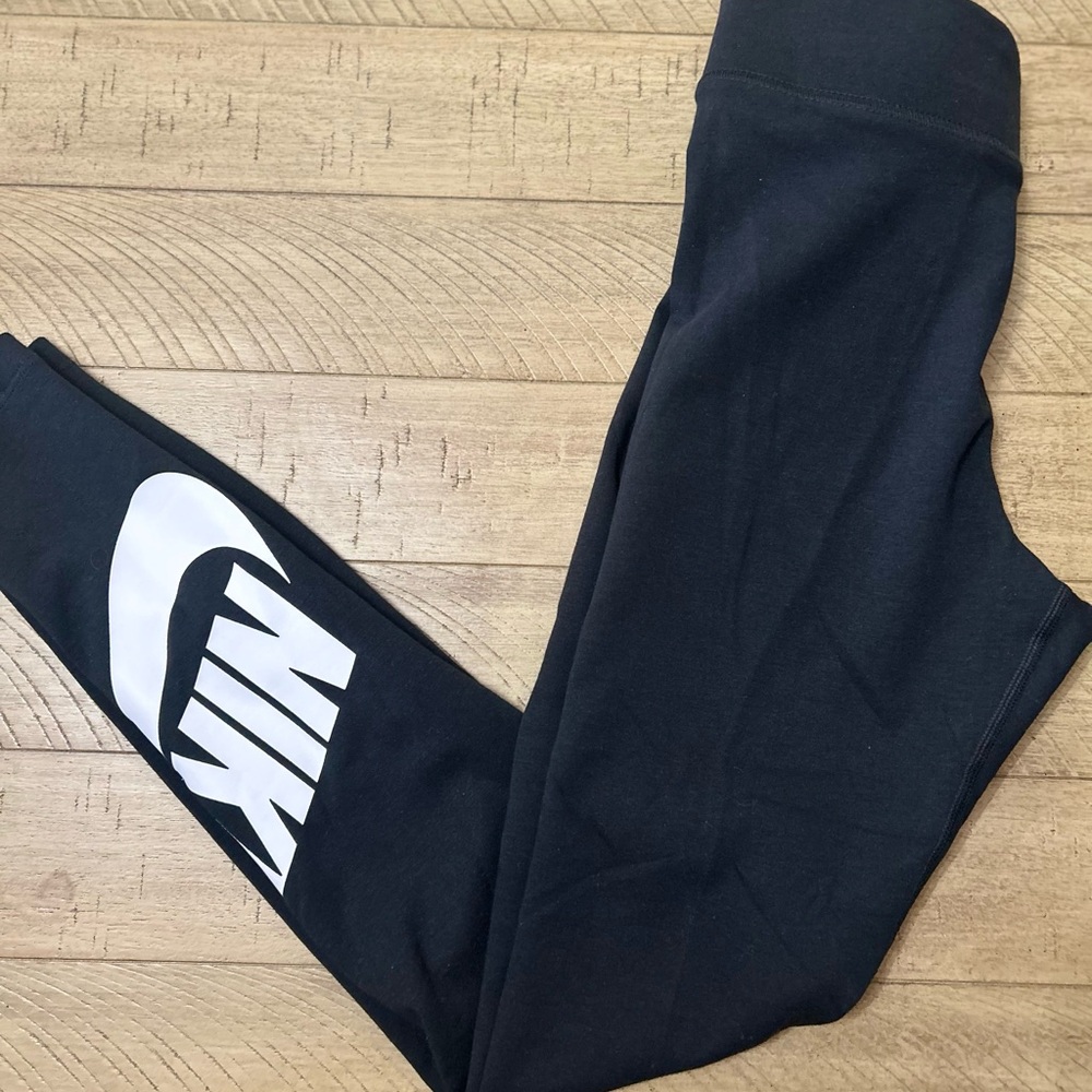 Nike Black Leggings with White Logo